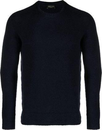 Roberto Collina crew-neck cotton-blend jumper - men - Spandex/Elastane/Cotton/Nylon - 54 - Blue