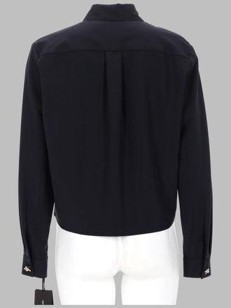 Fabiana Filippi Boxy Fresco Wool Shirt - Blue
