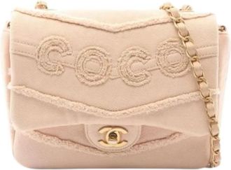 Chanel Pre-owned Vintage Schoudertas - Dames - Vintage Schoudertas - Roze - ONE Size - Denim - Vintage