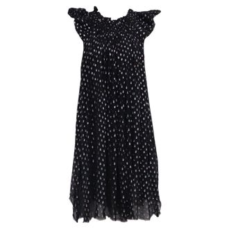 Isabel Marant Ruffle Mini Dress in Black Silk