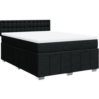 vidaXL Cama Box Spring Con Colch&oacute;n Tela Negro 140x190 Cm Vidaxl
