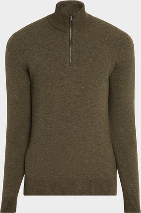 Ralph Lauren Purple Label Men & apos;s Cashmere Birdseye Quarter-Zip Sweater