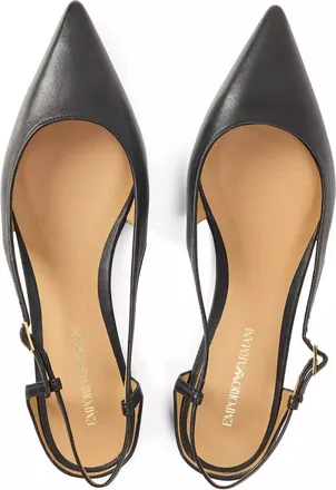 Emporio Armani Womens Pointed Toe Slingback Pumps Black Shoes >