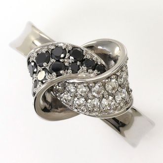 C&A Black White Gold White Gold (18K) Band Ring (Pre-Owned)
