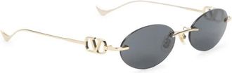 Valentino Onregelmatige Ovale Zonnebril - unisex - Zonnebrillen - Geel - 53 MM - Nylon - Accessoires