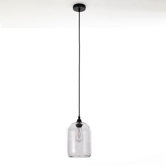 Oresteluchetta L&aacute;mpara Colgante De Vidrio Gris Transparente Yuna Long