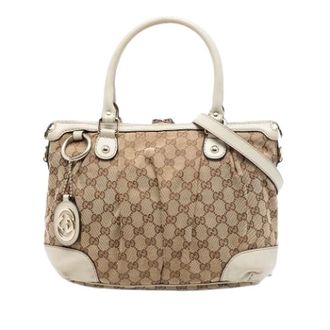 Gucci Vintage, unisex, Beige, ONE Size, Leer, Pre-owned Sukey Handbag