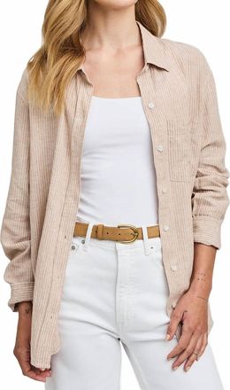Gentle Fawn Womens Dominique Striped Button Down Shirt In Beechwood