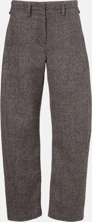 Magda Butrym Low-rise herringbone wool-blend barrel-leg pants