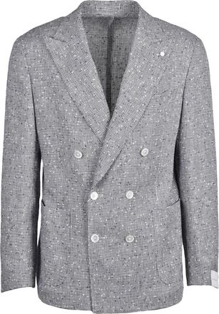 Lubiam Two-Tone Double-Breasted Jacket - White/Black