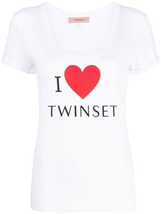 Twin-Set T-shirt met logo - Wit