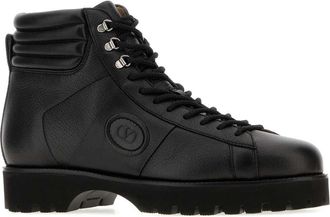 Valentino Garavani Mens Black Leather Vlogo Signature Ankle Boots Nero Stivali