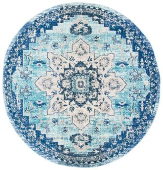 Safavieh Alfombra verde azulado/azul marino 152 x 152 cm
