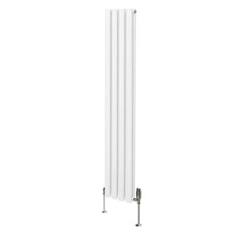 MonsterShop Oval Column Radiator & Valves - 1600mm x 240mm - White