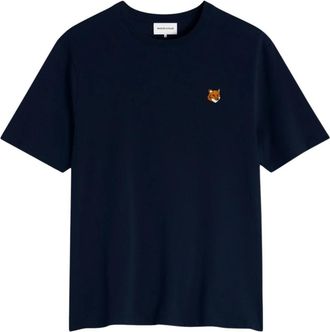 Maison Kitsun&eacute; Fox Head Regular T-shirt - Heren - T-shirts - Blauw - M - Katoen - Tops