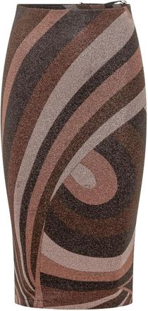 Pucci Iride Print Lurex Jersey Rok - Dames - Kokerrokken - Veelkleurig - L - Polyester - Rokken