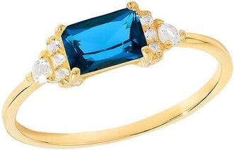 Tiramisu 14K Over Silver 0.54 Ct. Tw. Gemstone Solitaire Ring