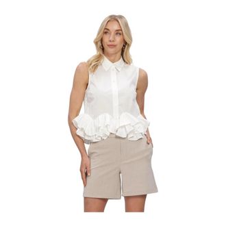 Y.A.S Y.a.s - Dames Tops & T-shirts Yastorina Sl Shirt - Dames - Blouses & Shirts - Wit - Maat: L Linnen