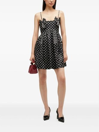 Ganni Polka Dot Bow Mini Dress