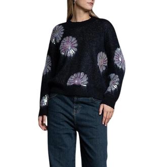 Kaos Maglione in jacquard floreale - - Knitwear - Donna - Nero - M