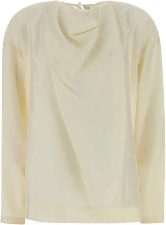 Carven Bl 406 Draped Top - Dames - Blouses - Beige - XS - Overhemden