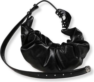 Diesel Black Hobo Shoulder Bag With Structured Silhouette