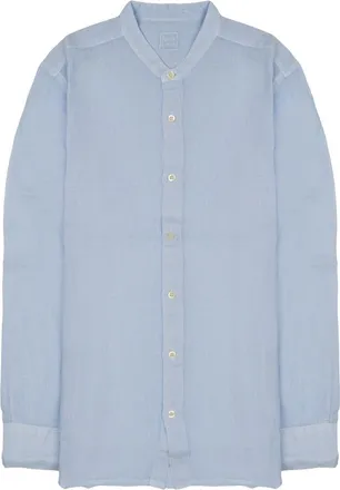 120% Lino Linen Slim Fit Band Shirt
