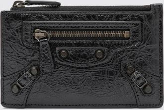 Balenciaga Portacarte Le City in pelle di agnello Arena con borchie