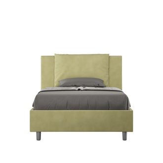 Les Tendances Les Tendances - Letto Singolo Rivestito In Microfibra - Antea - Colore: T&egrave; Verde - Tipologia Letto: Con Rete - Dimensione Rete: 100x210