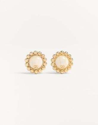 Valentino Garavani Pas Plus Metal And Pearl Earrings Wo