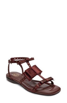 Ash Rachel Studded Ankle Strap Slide Sandal in Marsala at Nordstrom, Size 9Us
