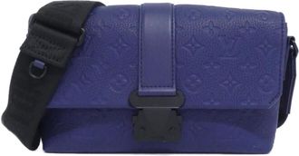 Louis Vuitton Taurillon Blue Nuit Leather Shoulder Bag (Pre-Owned)