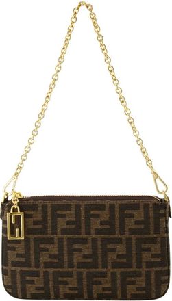 Fendi Tassen, Dames, Bruin, ONE Size, Stoffen Baguette Clutch Elegant Damesaccessoire