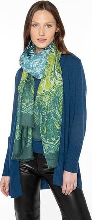 Kinross Cashmere Faded Paisley Print Scarf in Cypress Multi at Nordstrom