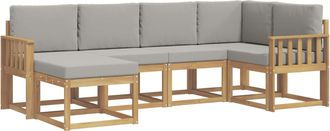 vidaXL Conjunto De Sof&aacute;s De Exterior 6 Uds. Blanco Y Gris Claro Vidaxl