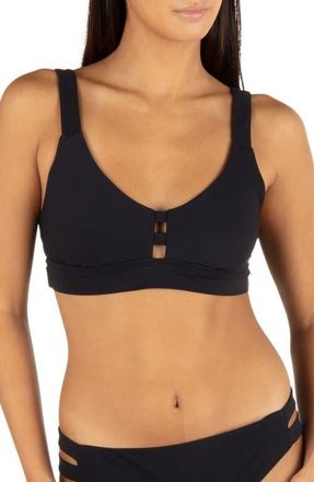 Hurley Max Solid Tab Bikini Top in Black at Nordstrom, Size X-Small