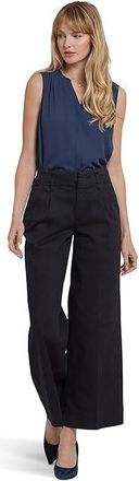 NYDJ Mona Wide Leg Trouser Jeans Womens Jeans Black : 12, Cotton/Denim/Elastane