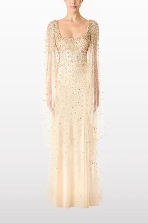 Jenny Packham Angel Wing Dress in Sandy Beach at Nordstrom, Size 10 Uk