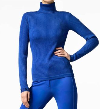 Goldbergh Mira Long Sleeve Knit Sweater In Dazzling Blue