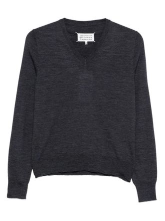 Maison Margiela V-neck sweater - women - Wool - S - Blue