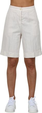 Rosso35 Stijlvolle Bermuda Shorts voor Vrouwen - Dames - Korte Broeken - Beige - S - Korte Broeken