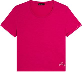 Freddy T-shirt cropped in jersey fiammato con risvolto sulle maniche