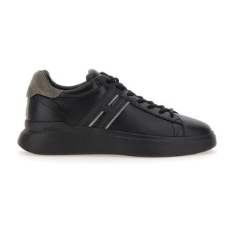 Hogan Sneakers, male, Black, Size: 8 1/2 US Black Leather Mens Sneakers