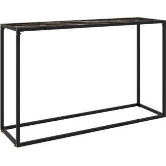 vidaXL Mesa Consola Vidrio Templado Negro 120x35x75 Cm Vidaxl