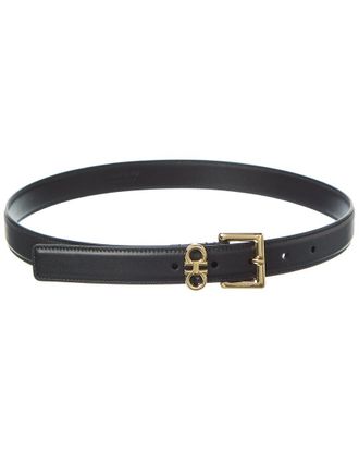 Ferragamo Ferragamo Double Gancini Leather Belt
