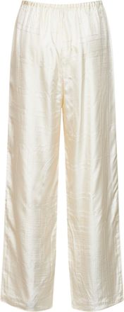 Toteme Womens Pyjama Trousers Silk Monogram Ivory