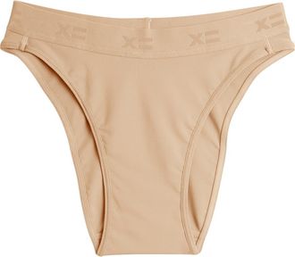 TomboyX SmoothTuck Tucking Hi Leg Bikini in Chai at Nordstrom, Size X-Small