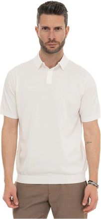Hindustrie Meta-Cot/Silk jersey poloshirt - Heren - Polos - Wit - 2XL - Katoen - Tops