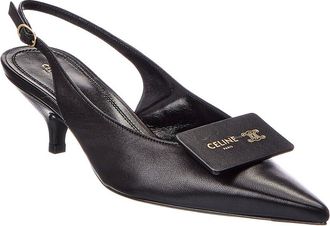 Celine Celine Signature Leather Slingback Pump