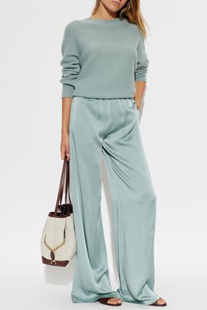 Fabiana Filippi Satin Wide-leg Trousers, Womens, Green